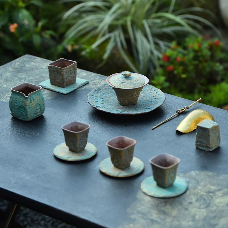 一念手作老岩泥敦煌禅影侘寂风创意家用茶室单品单杯功夫茶具套装