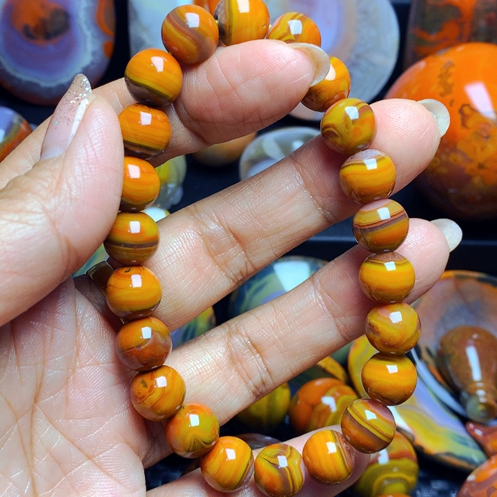 先***橙玛瑙/玉髓合金颈饰