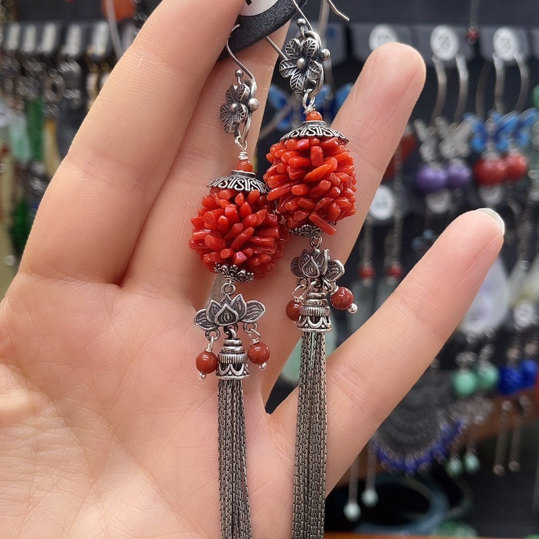 玛瑙/玉髓耳钉银S925镶嵌紫**7391fhhggg