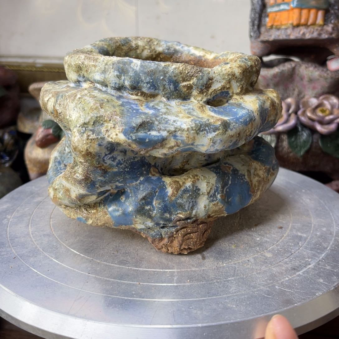 红陶粗砂陶瓷花盆