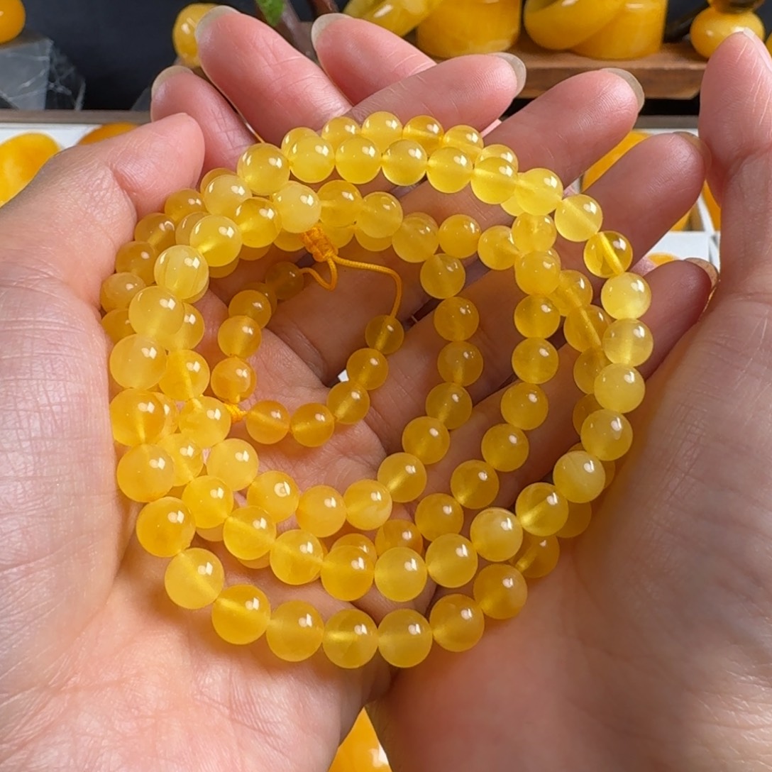 蜜蜡毛衣链未镶嵌