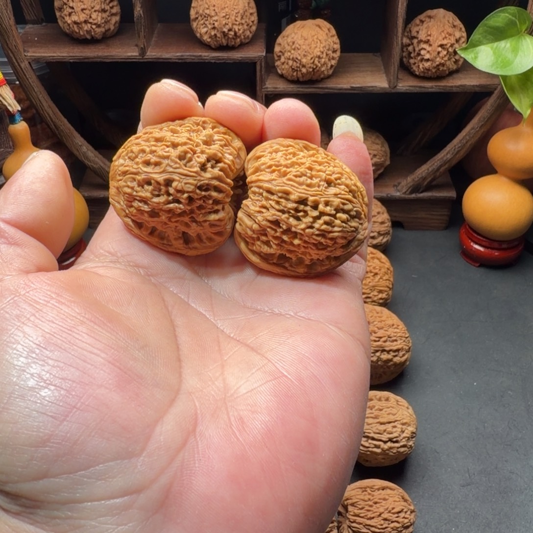 不***场把件文玩核桃南疆石凹底蚂蚁拉丝尺寸40