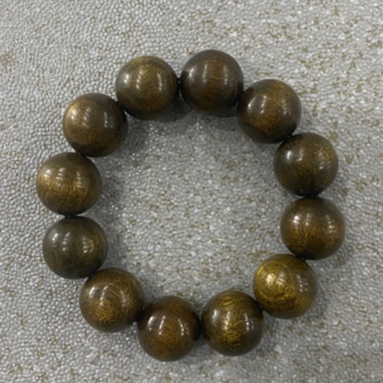 H106 乌金金丝楠2.0cm圆珠手串