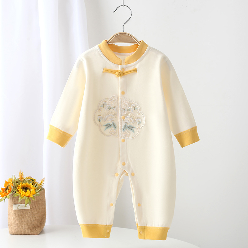 慧贝熊春秋四季款宝宝连体衣国风四季纯棉无骨国风造型宝宝连体衣