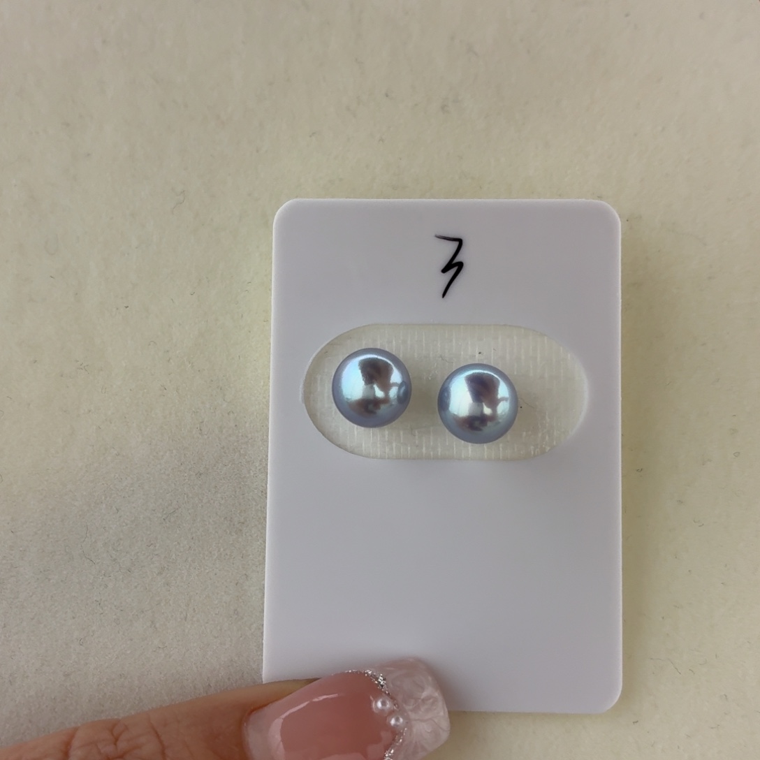 海水珍珠耳饰银S925镶嵌