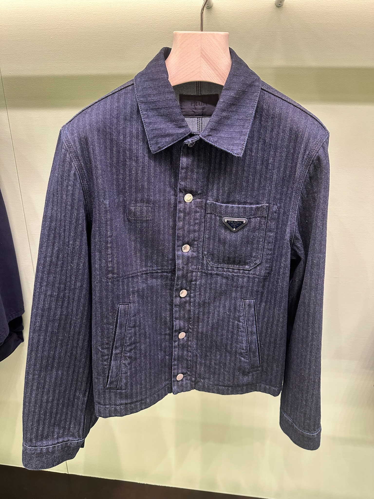 全新未使用 Prada/普拉达 男士2025新款丹宁牛仔短夹克外套