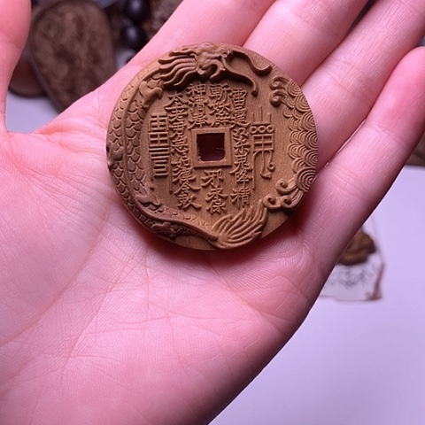 檀香木吊坠檀香满工山鬼平安牌