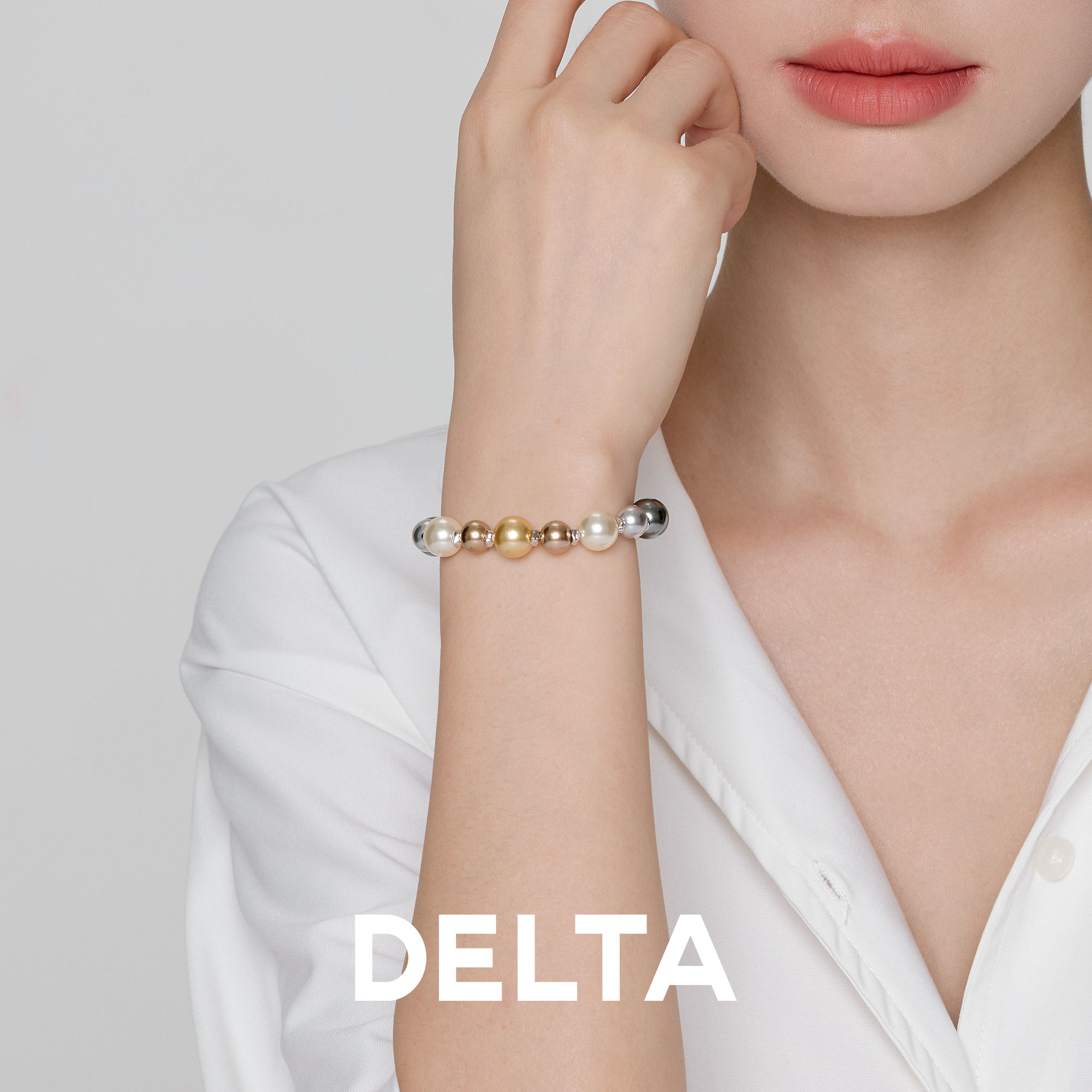 DELTA 925银仿珍珠手链 混彩高级轻奢复古气质手串小众设计/双11