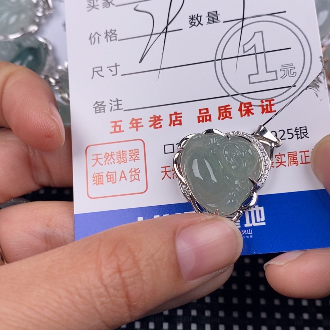 翡翠银S925镶嵌颈饰