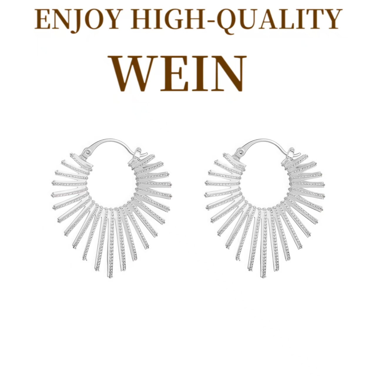 WEIN 铜合金耳饰 老钱风金色轻奢气质耳环银色时尚百搭女设计师