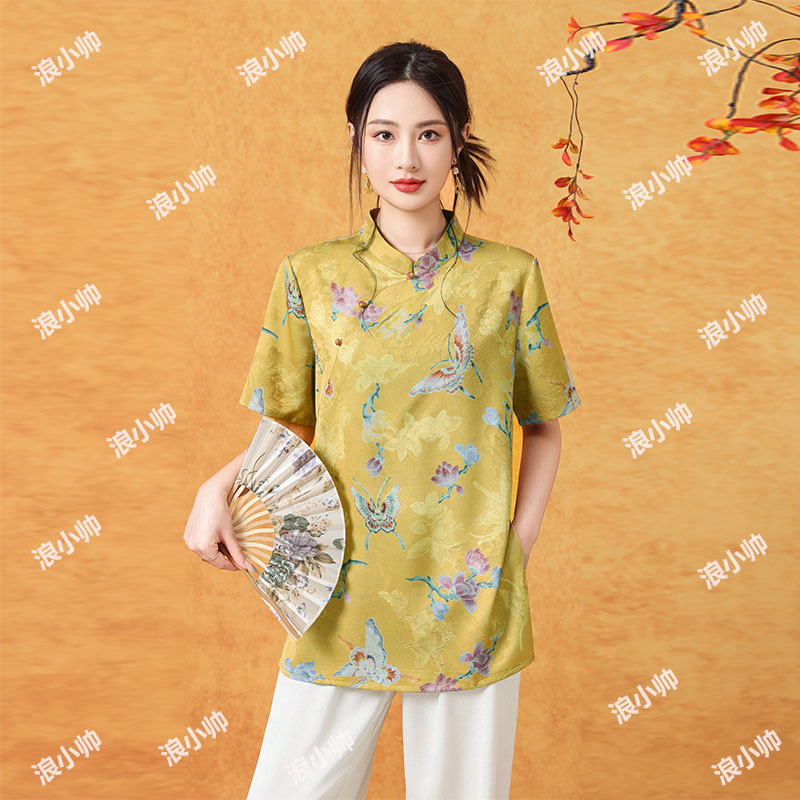 2235【蝶恋-花】夏季休闲新国风时尚小衫气质女士上衣
