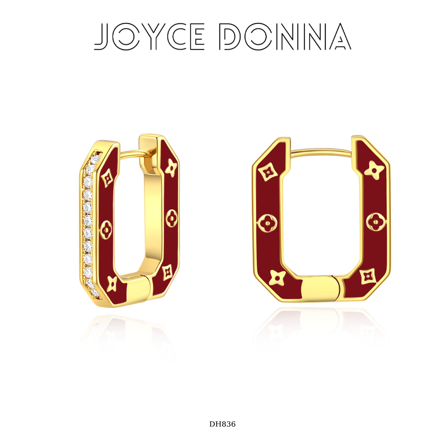 镀K金 925银针 法式气质时尚百搭四叶花耳环 DH836