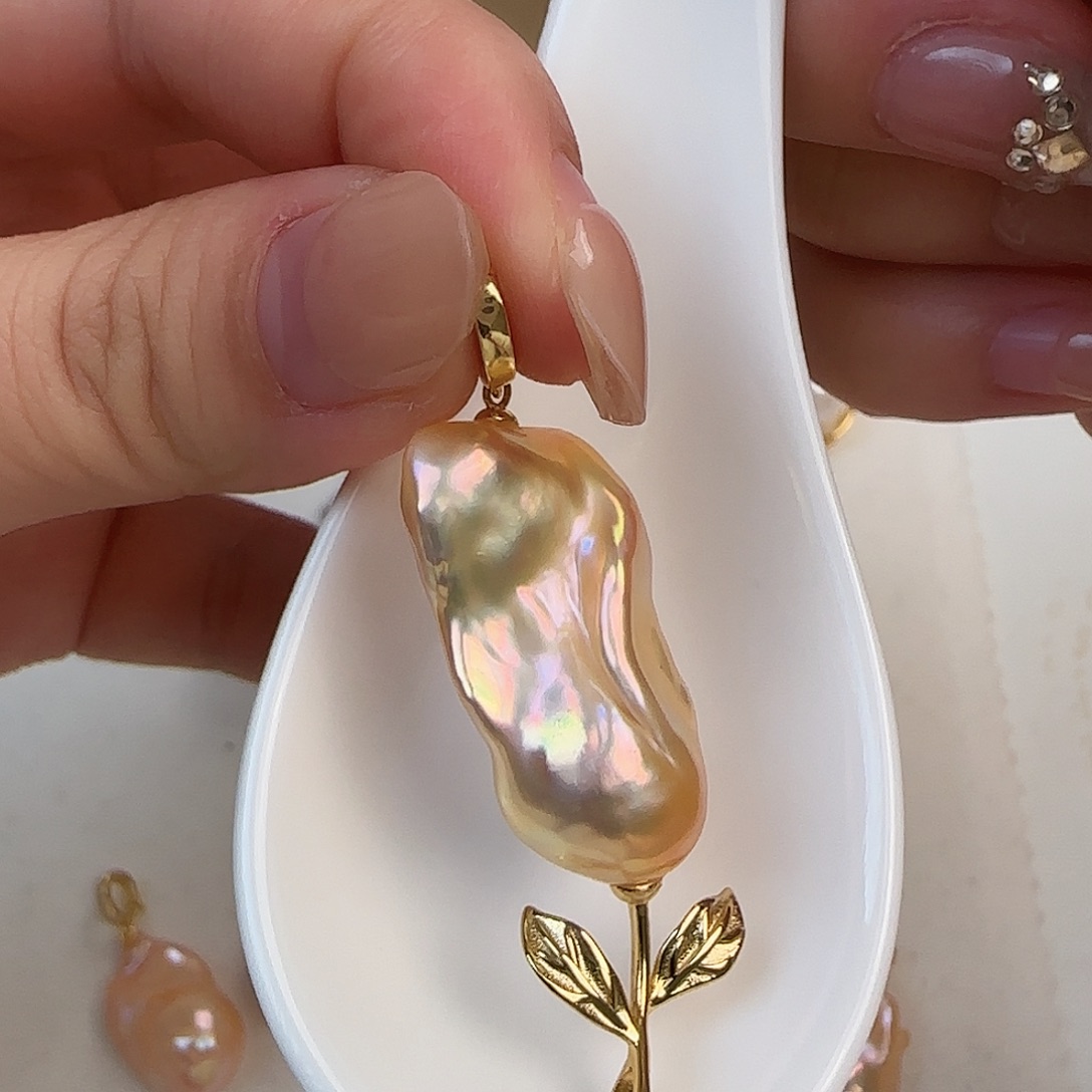 盼***盼耳饰淡水珍珠银S925镶嵌