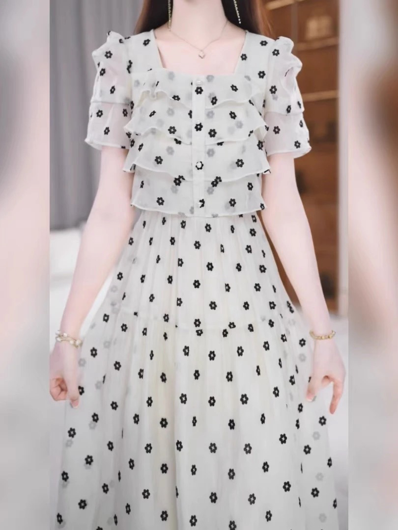 A0670夏季新款优雅减龄默认微瑕