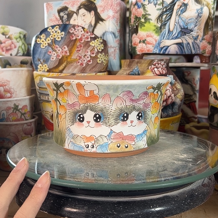 景德镇市手绘花盆性价比超级无敌高