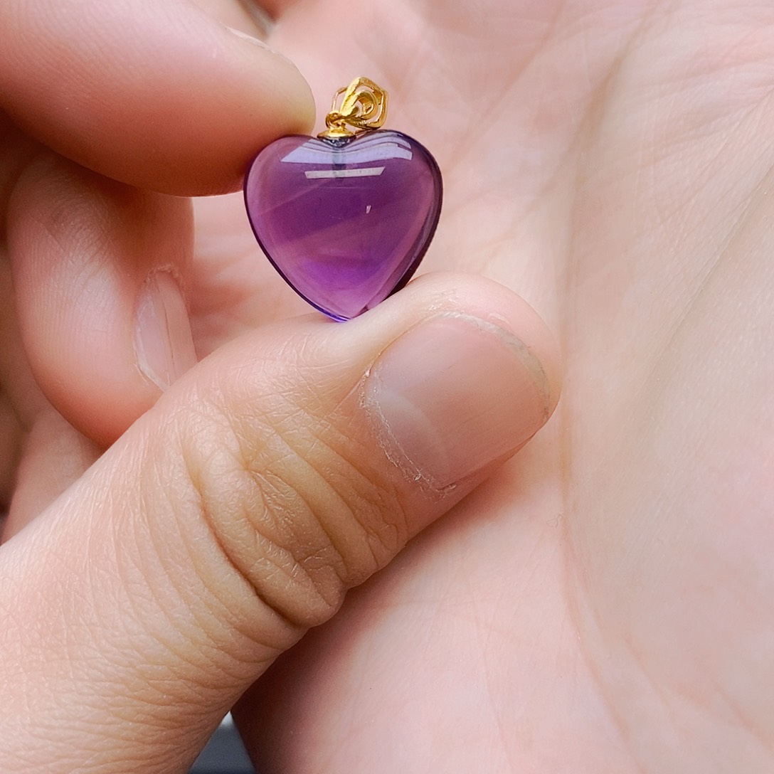 吊坠18K金镶嵌水晶天然