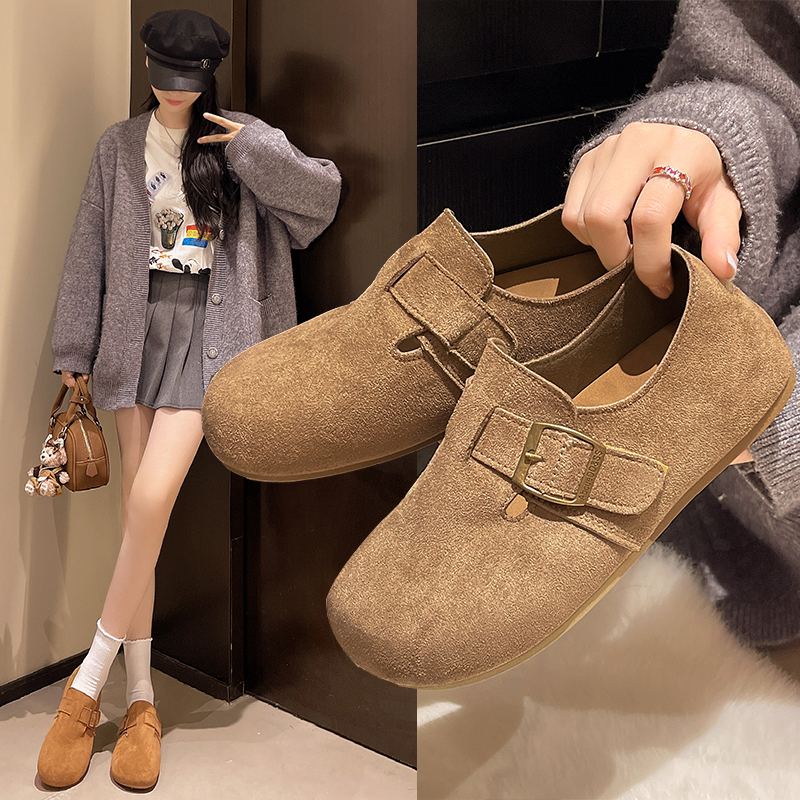 【一脚蹬牛皮勃肯】复古琥珀流光 扣带全包勃肯女鞋 超柔软防滑~