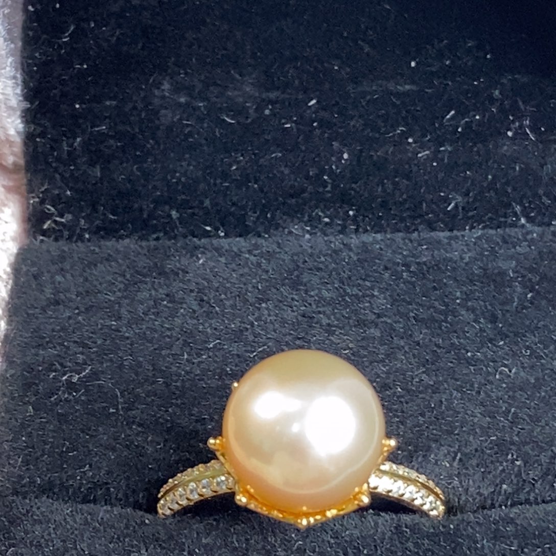 海水珍珠戒圈银S925镶嵌