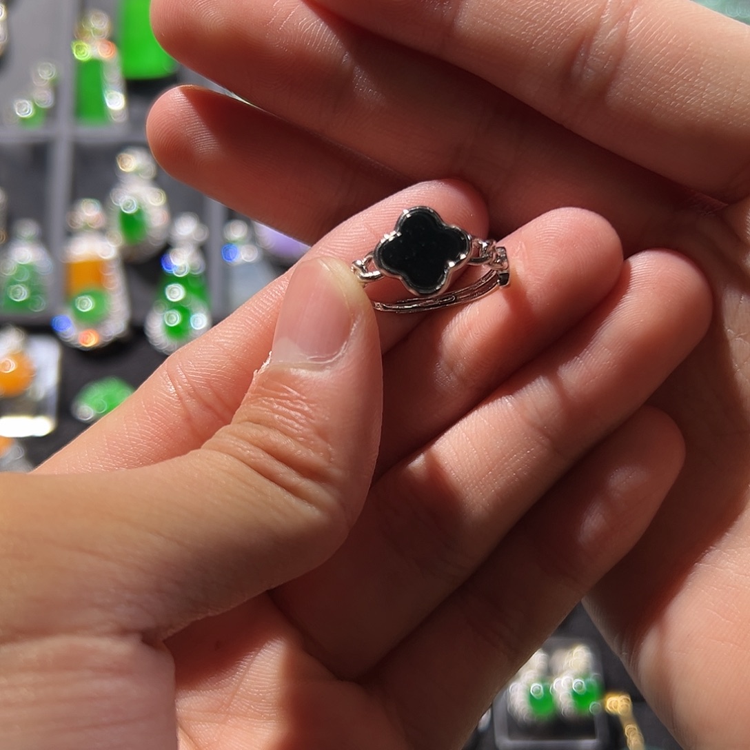 翡翠银S925镶嵌戒指