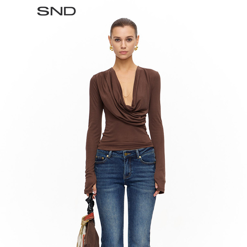 【CNLEEWEI 设计师品牌】SND AW25 金属链条荡领解构ZZ打底上衣