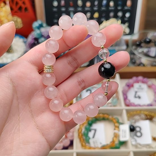 水晶手链未镶嵌粉色简约款