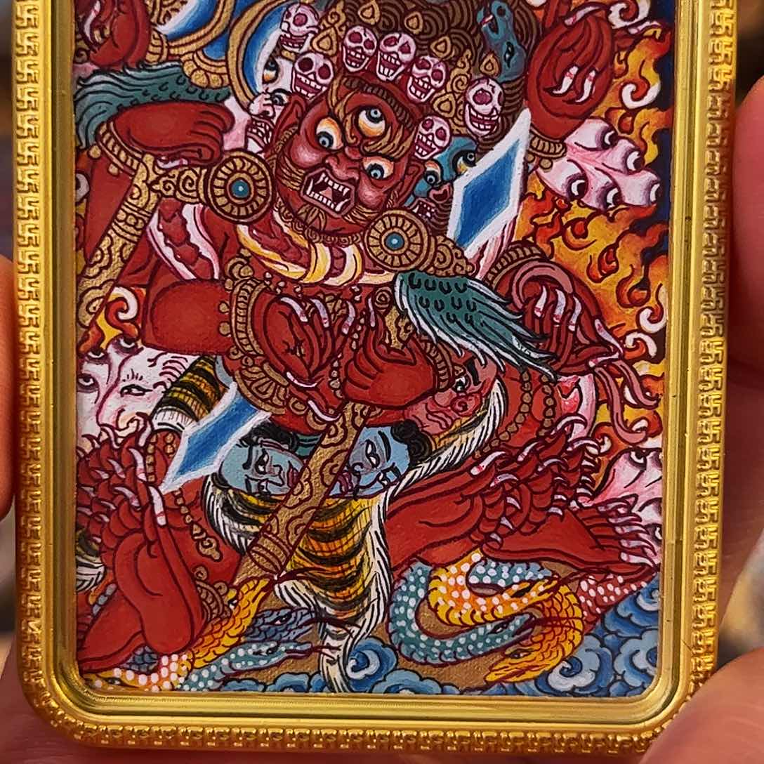 吊坠热贡手工制作马头明王