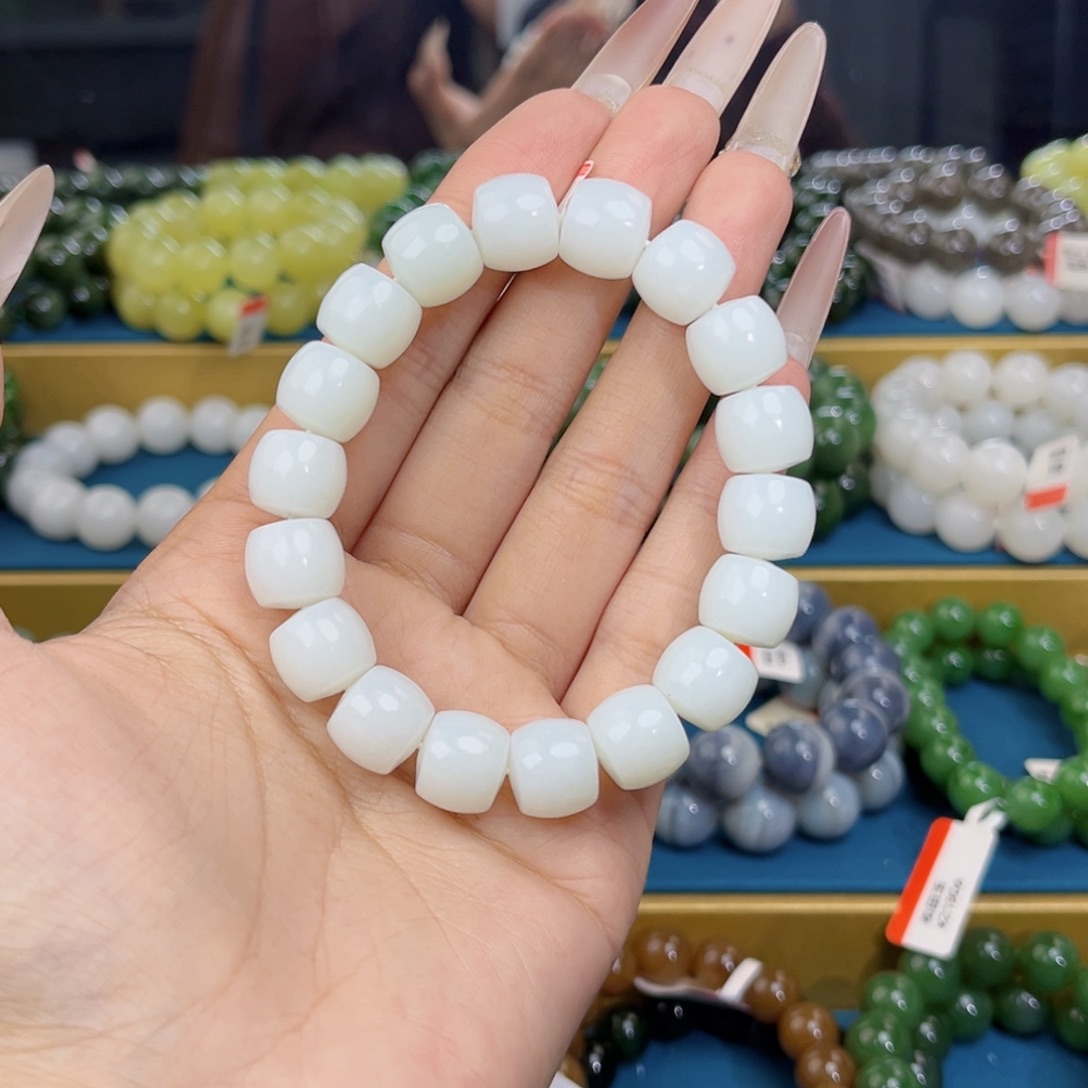 和田玉未镶嵌手链天然和田玉新疆黑山手串12