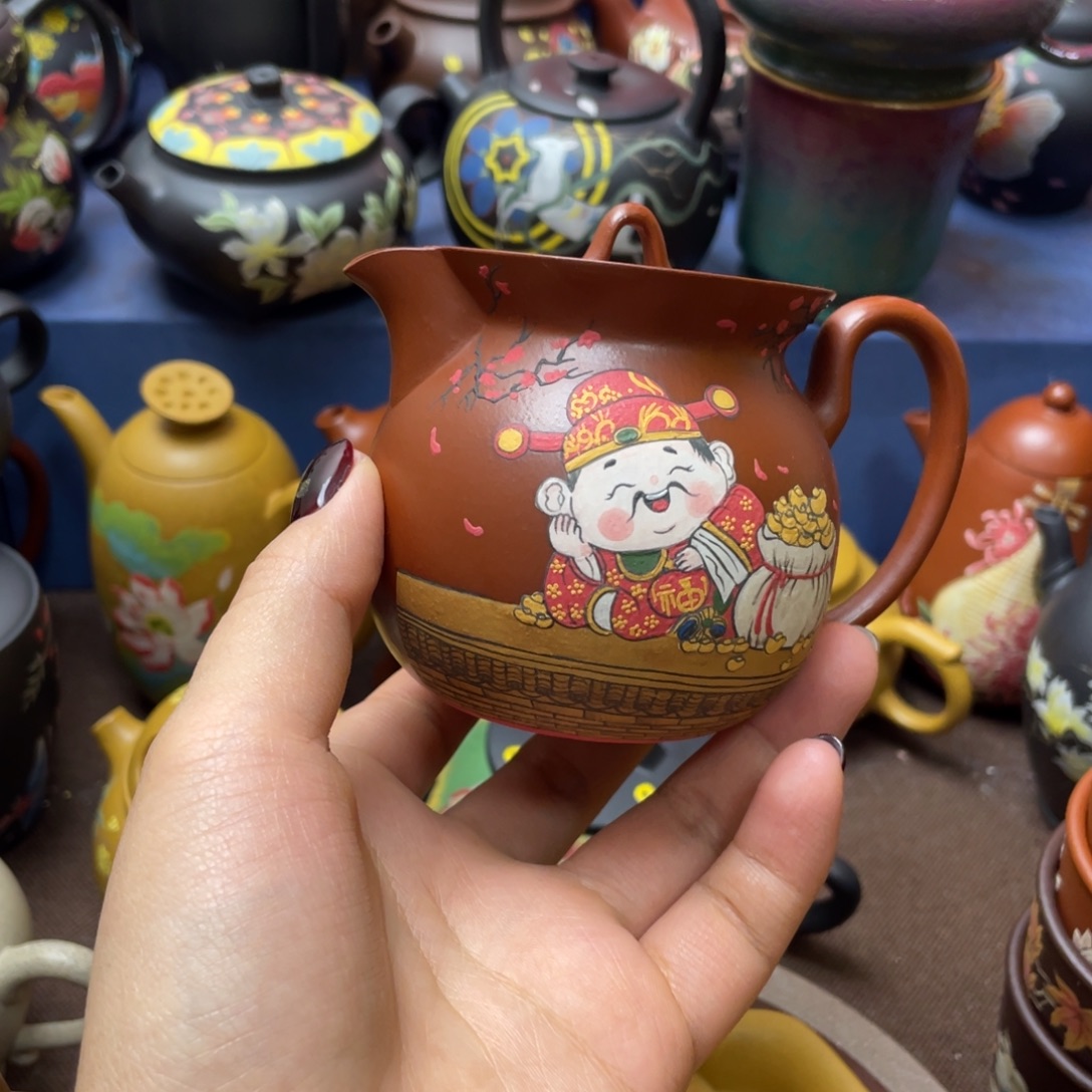 明***茶杯红泥紫砂主人杯160cc