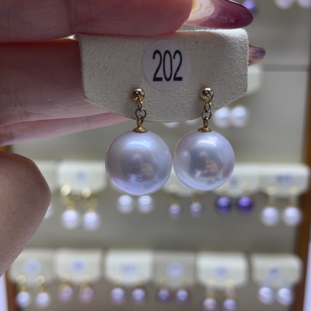 淡水珍珠耳饰银S925镶嵌