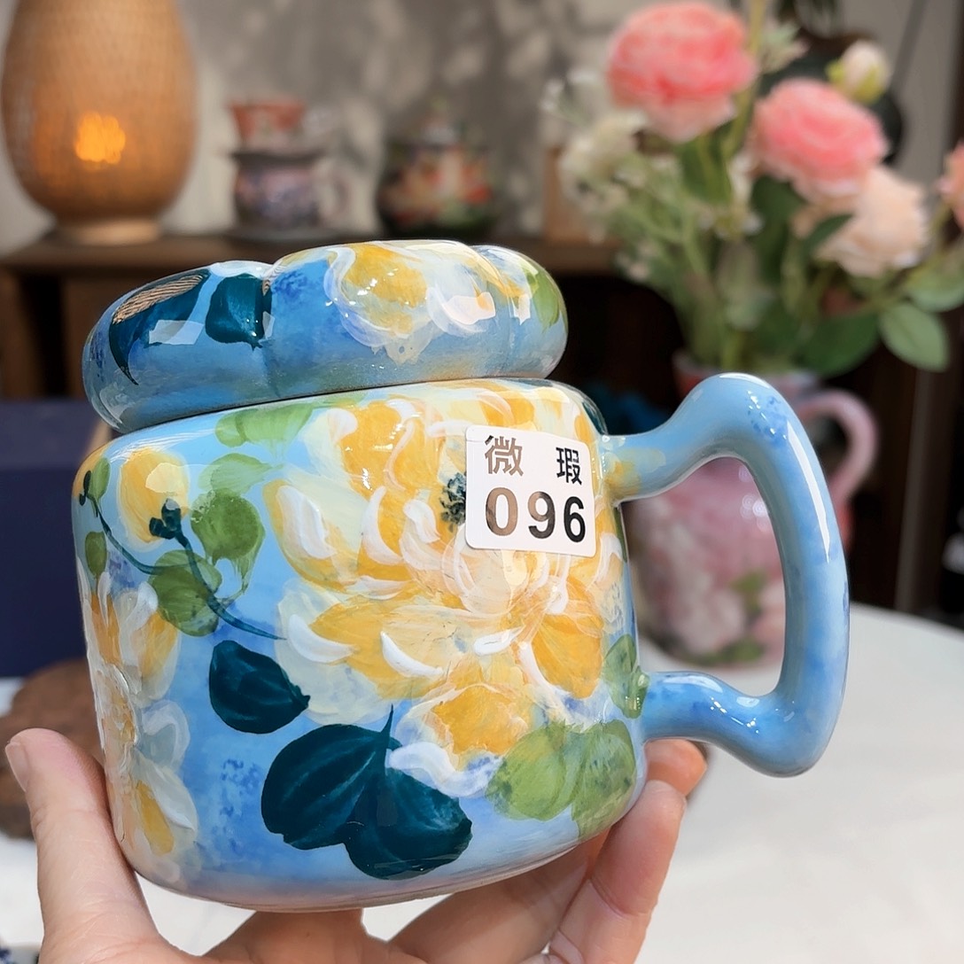 聂***梵景德镇手绘高温釉下彩陶瓷茶具