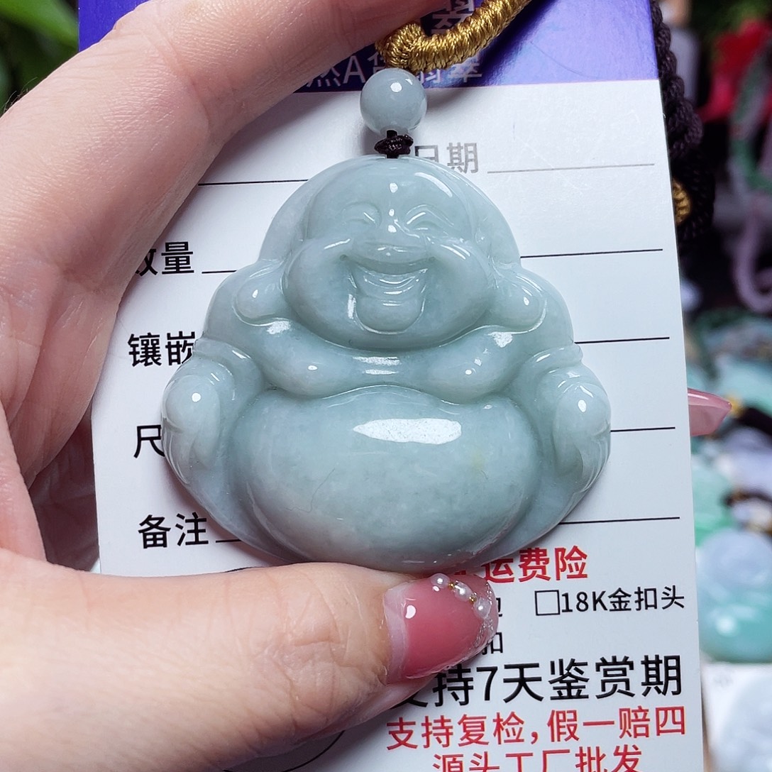 翡翠未镶嵌颈饰佛公01