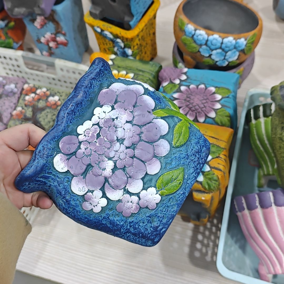 红陶吸水透气的白陶花盆凑满12发货