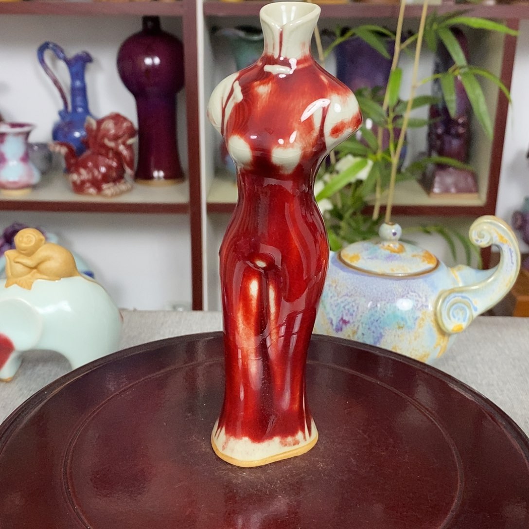 瓶钧瓷小花瓶茶桌花器装饰