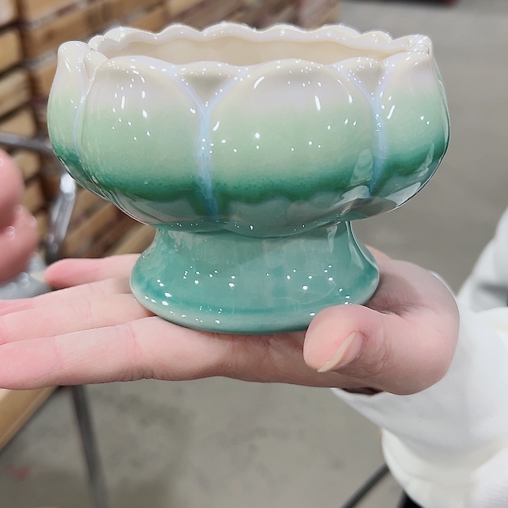 有孔.凑满10元发货多肉陶瓷花盆！