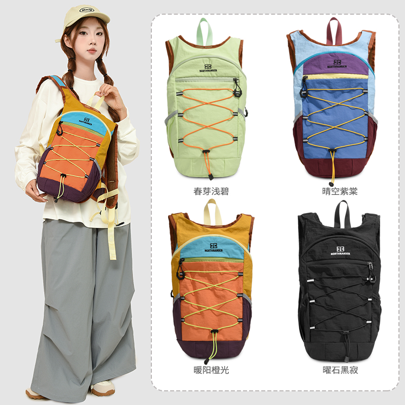 【1-100】防水休闲时尚拼色透气超轻便携简约运动新款双肩包BNS1136