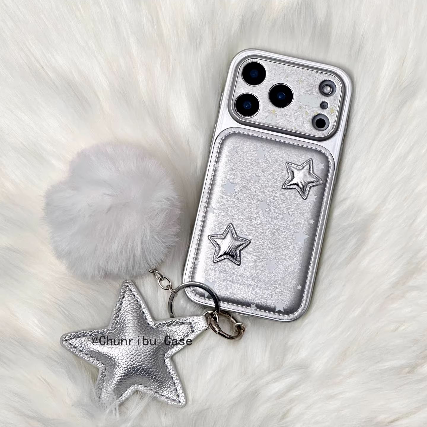 简约电镀秒变银色星星日韩小众适用苹果17/16promax手机壳15/14