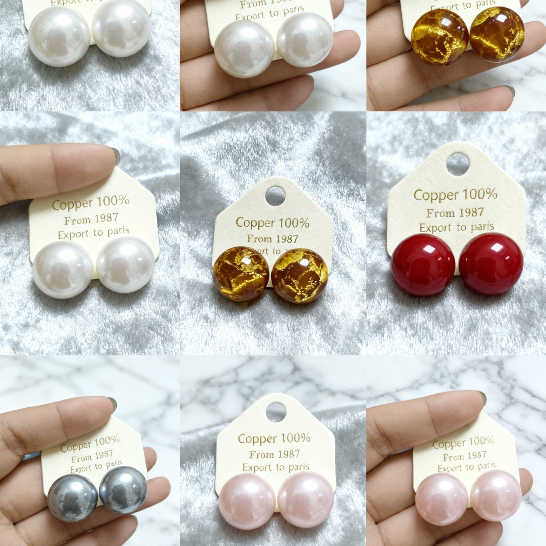 合金耳饰 织梦饰品扣号千金风复古风女日韩拼色气质耳钉耳饰法式