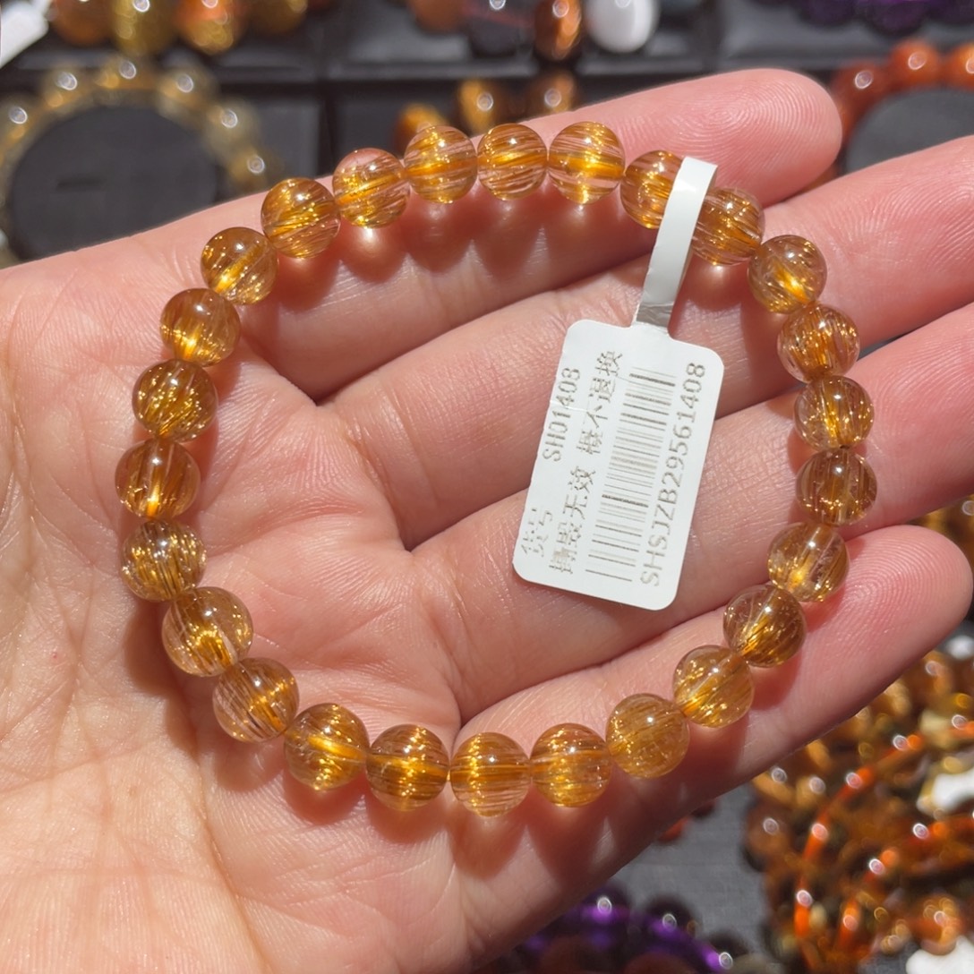 水晶手链未镶嵌铜顺发7mm左右