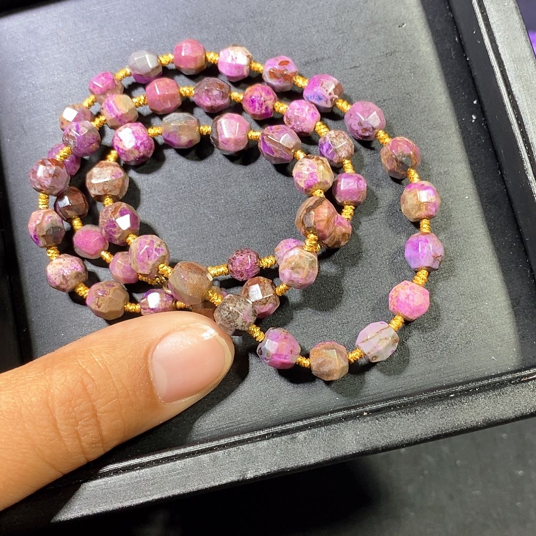 苏纪石（舒俱来）未镶嵌南非老矿舒俱来灯笼珠项链