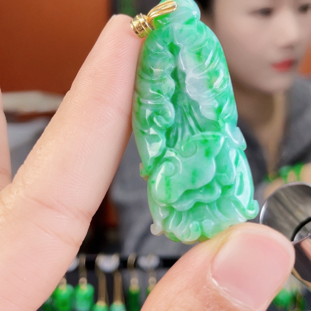 翡翠未镶嵌耳饰饰品