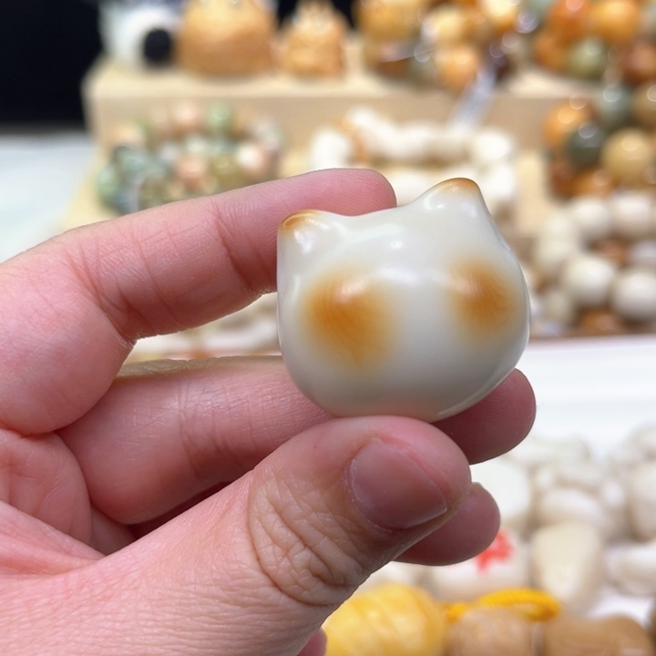 菩提根/象牙果手串大猫头卡30 一颗1-15-199