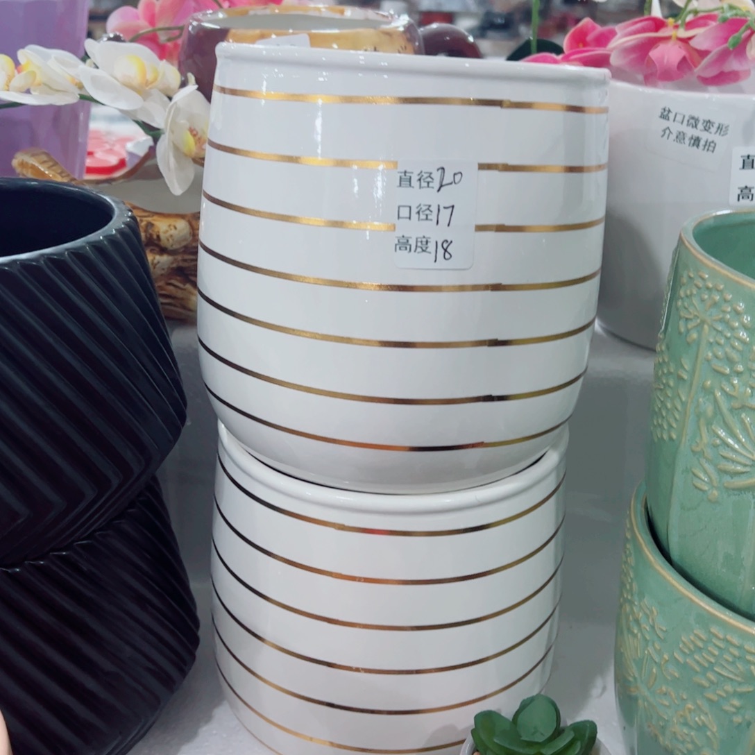 有孔，陶瓷花盆满10米包邮发货