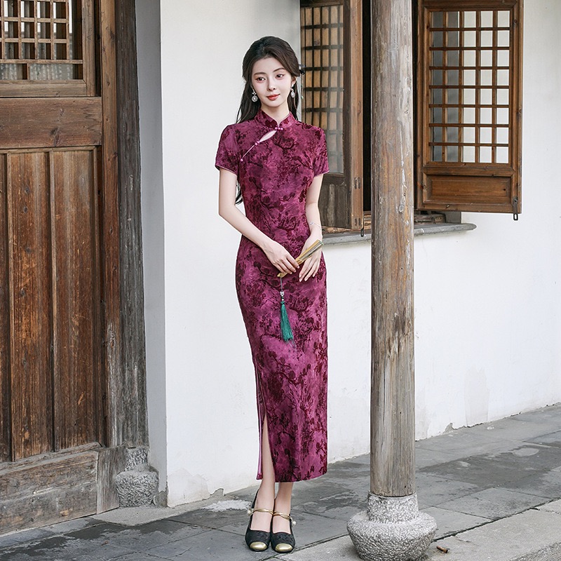 【立夏】手工高端旗袍夏女2025新款日常复古改良国风连衣裙气质长款