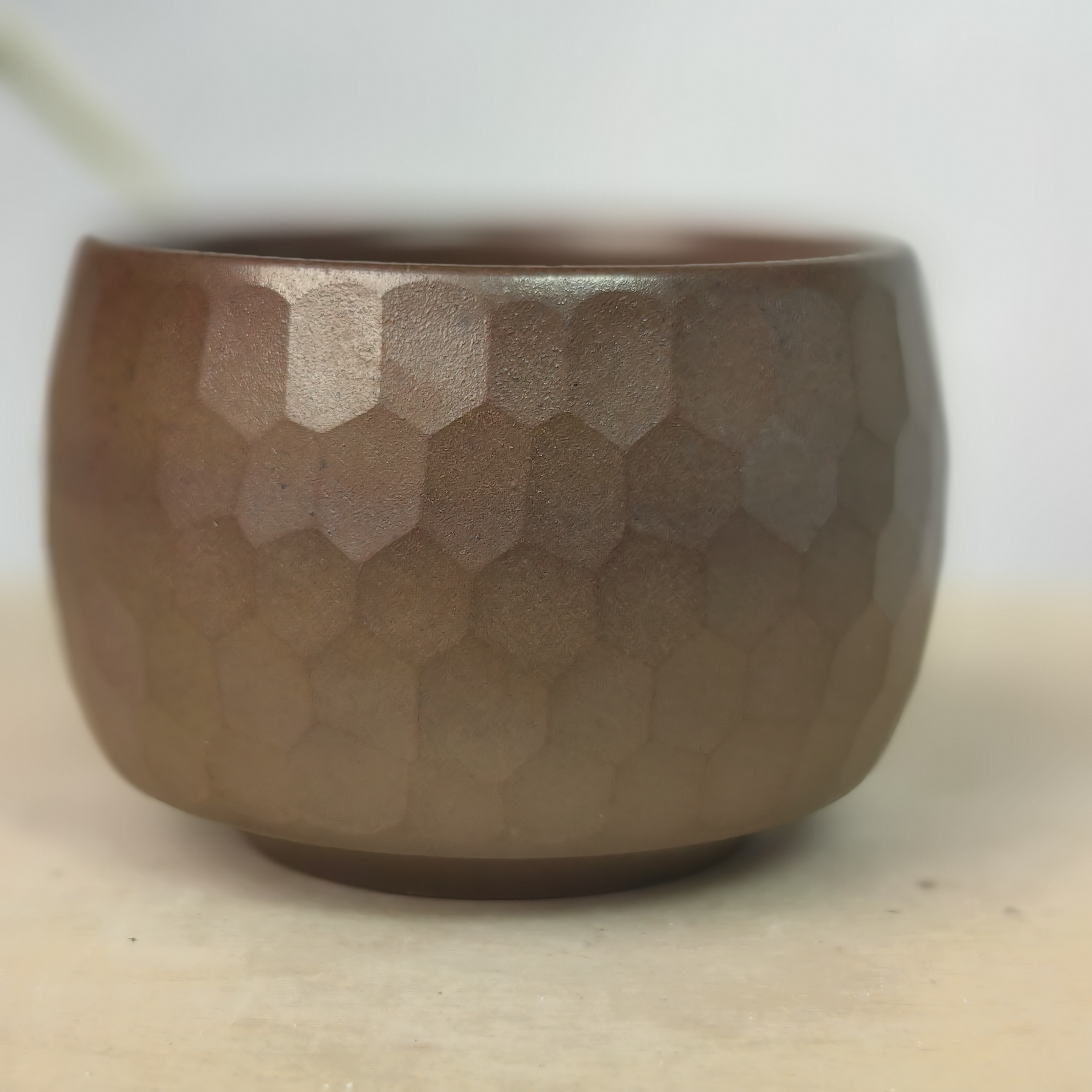 柴烧钻石陶瓷坭兴陶茶杯柴烧杯品茗杯茶具宝石杯刀削肌理柴窑烧制