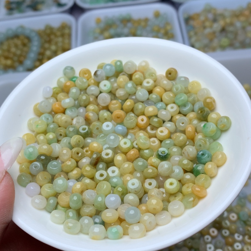 【闪购商品】翡翠手链未镶嵌卡3*6黄算盘100个