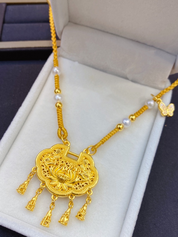 足金999璎珞锁编织项链