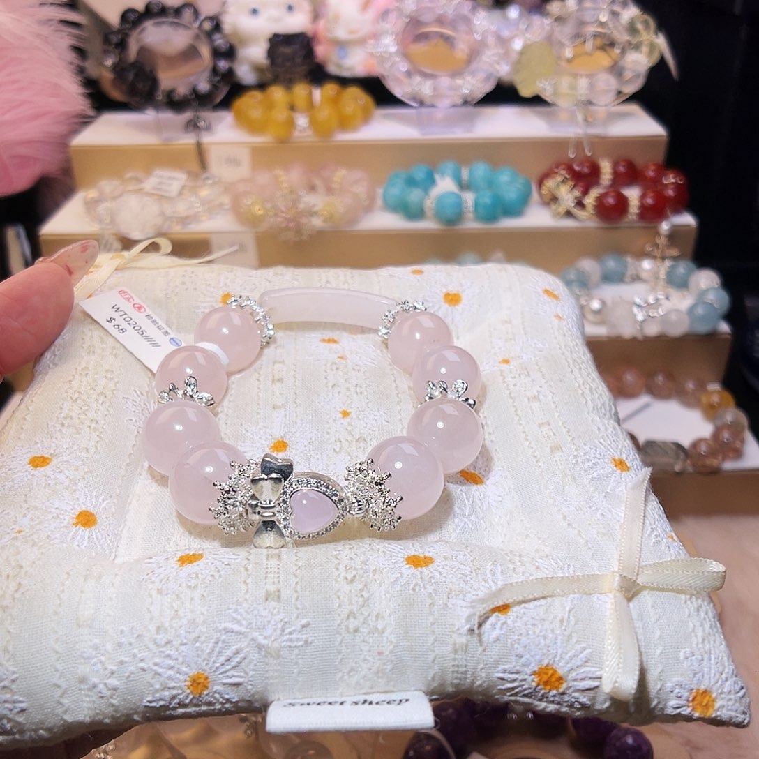 未镶嵌手链水晶粉水晶