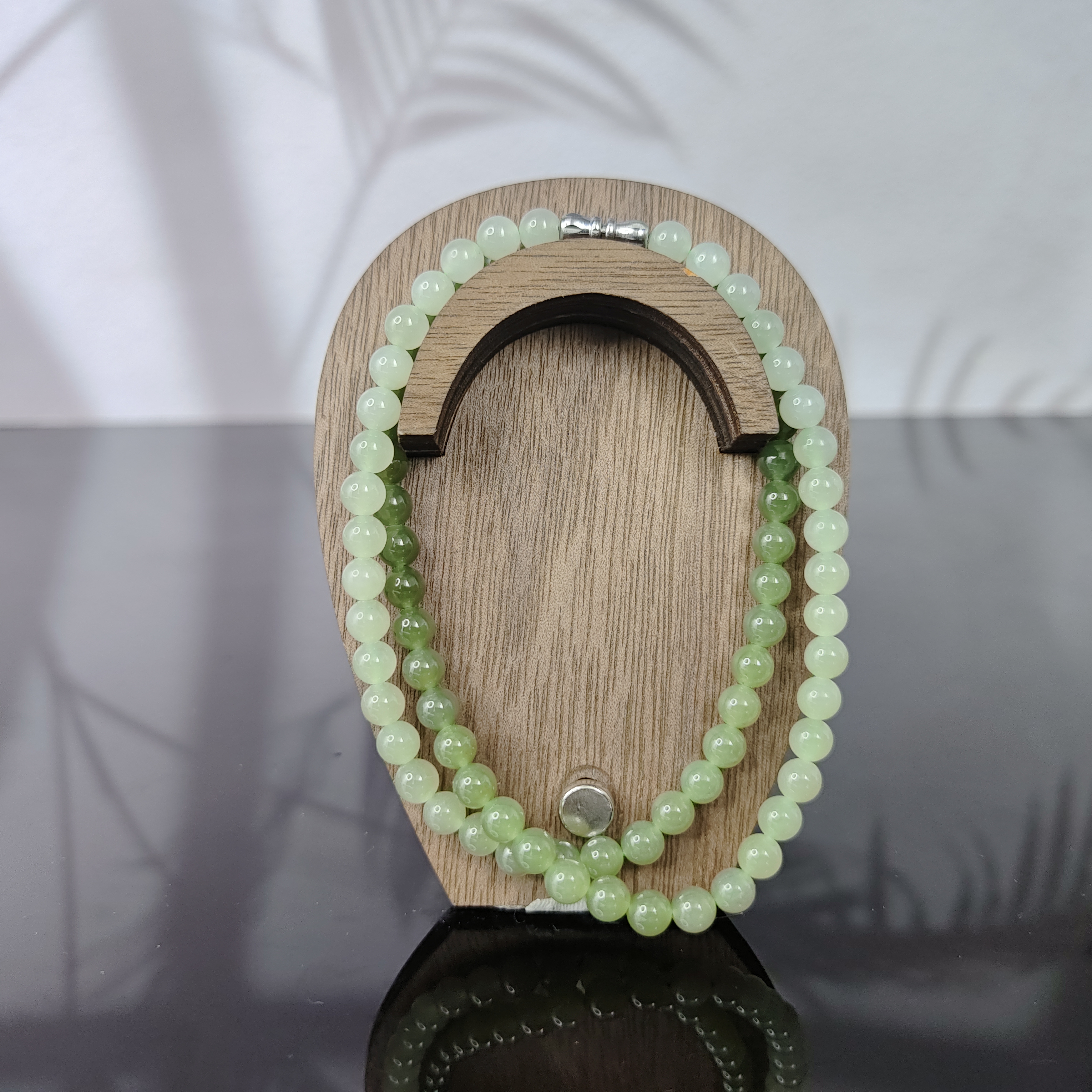 U和田玉渐变圆珠项链（卡6）3277