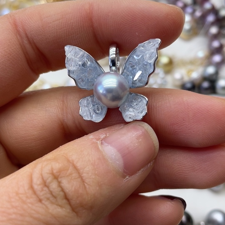 海水珍珠吊坠(不含链)银S925镶嵌