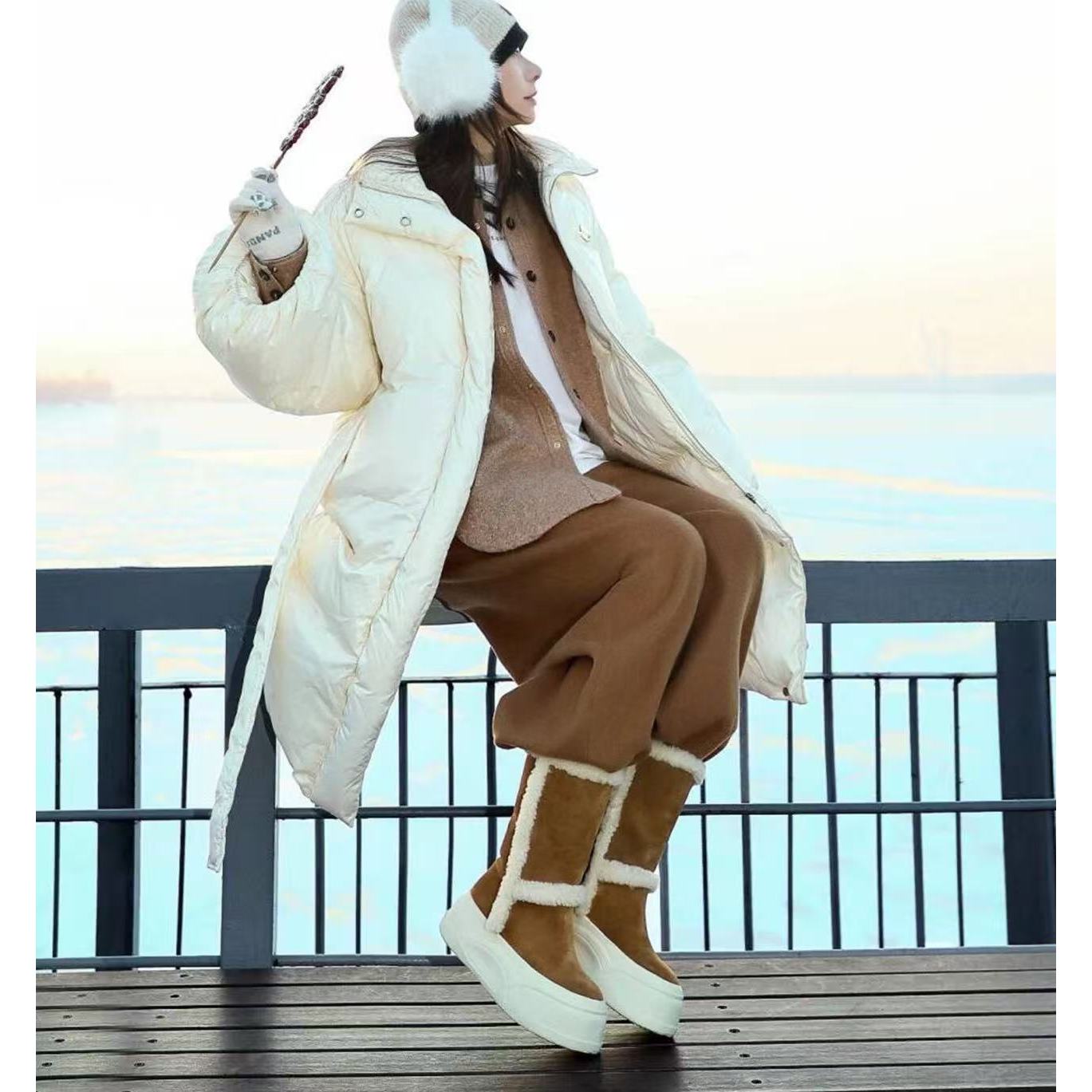 现货D1｜高端真皮厚底两穿雪地靴女鞋｜标准尺码｜5070-1